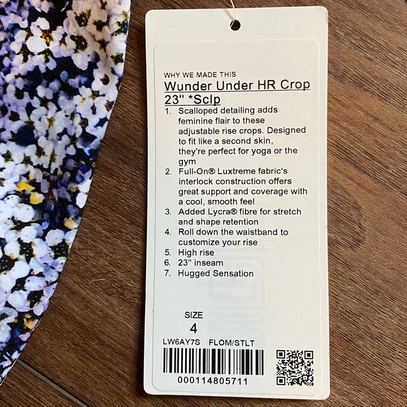 Lululemon Wunder Under Crop High Rise *Roll Down Scallop Full-On Luxtreme 23” - Picture 5 of 11